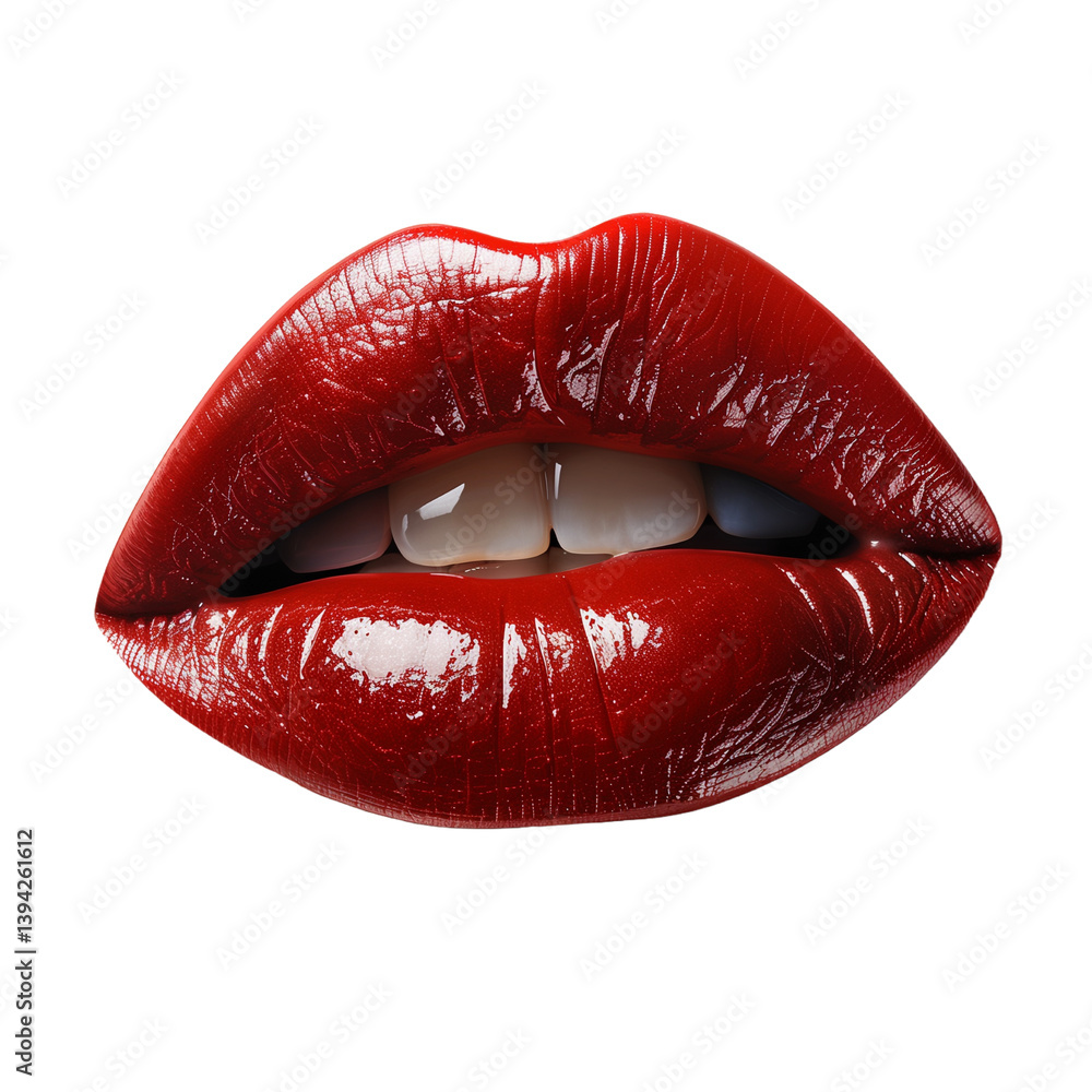 Lips isolated on transparent background. PNG. Generated AI Lips isolated on transparent background. PNG. Generated AI