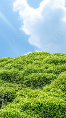 A vibrant, textured hill, b...