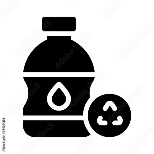 recycled plastic glyph icon