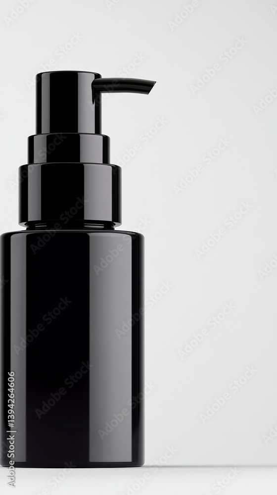 Obraz premium Sleek black dispenser stands prominently against a minimalist backdrop, exuding modern elegance and design. A visual representation of refinement and sophistication.