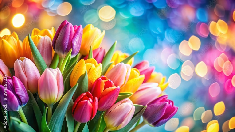 Springtime Explosion of Color A Closeup of a Vibrant Tulip Bouquet Showcasing the Beauty of Spring Blossoms Springtime Explosion of Color A Closeup of a Vibrant Tulip Bouquet Showcasing the Beauty of Spring Blossoms