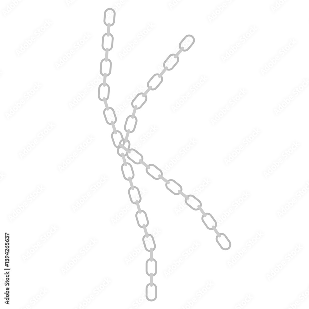 Metal chain with whole or break steel chrome links. Vector illustration. Metal chain with whole or break steel chrome links. Vector illustration.
