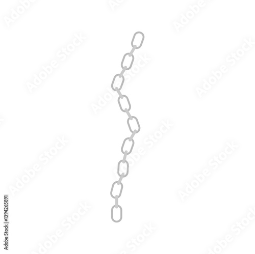 Metal chain with whole or break steel chrome links. Vector illustration.