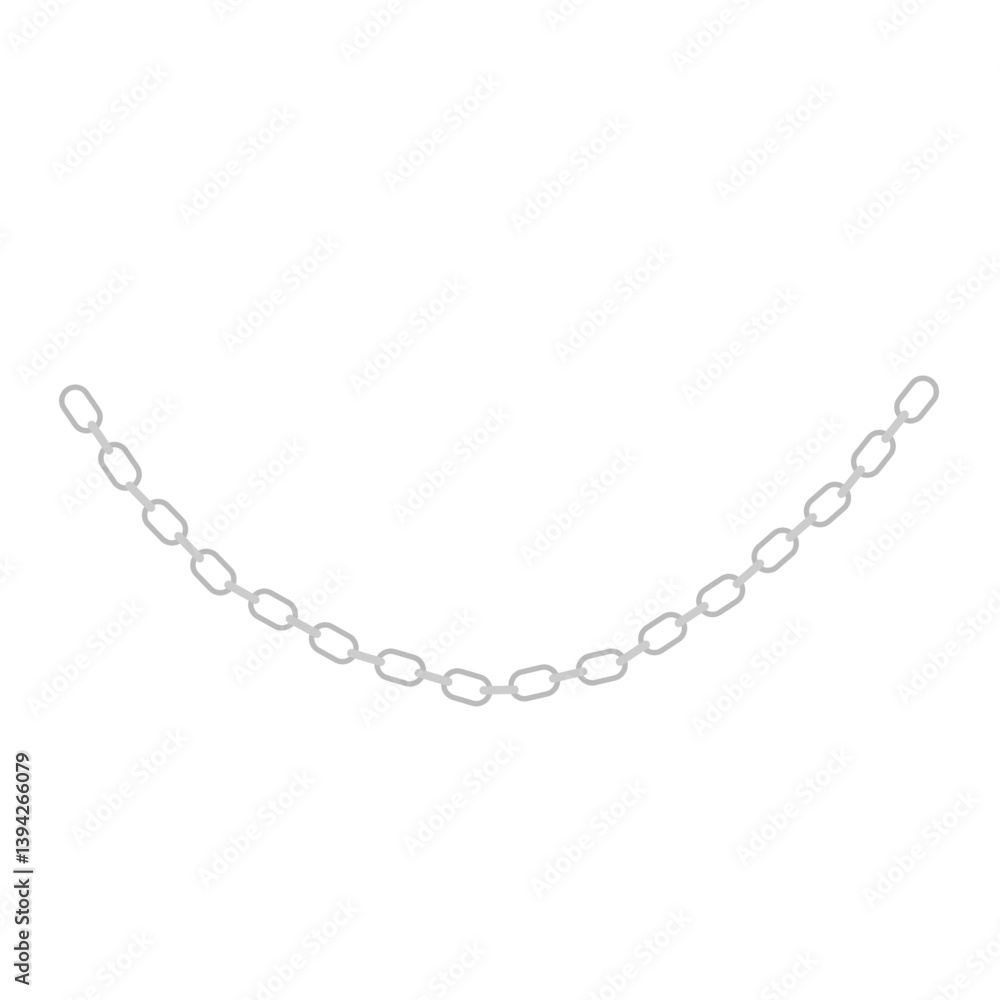 Metal chain with whole or break steel chrome links. Vector illustration. Metal chain with whole or break steel chrome links. Vector illustration.