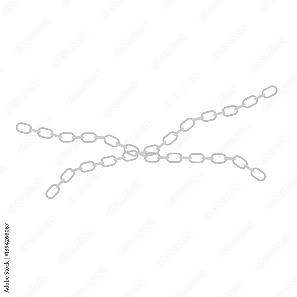 Metal chain with whole or break steel chrome links. Vector illustration. Metal chain with whole or break steel chrome links. Vector illustration.