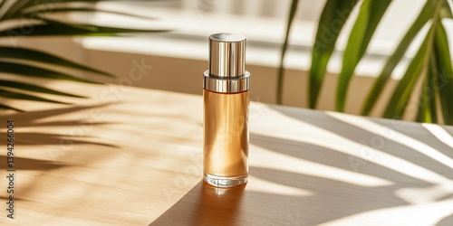 A sleek, elegant perfume bo...