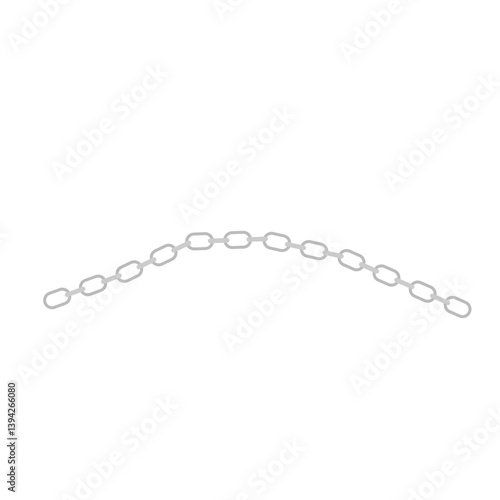 Metal chain with whole or break steel chrome links. Vector illustration.