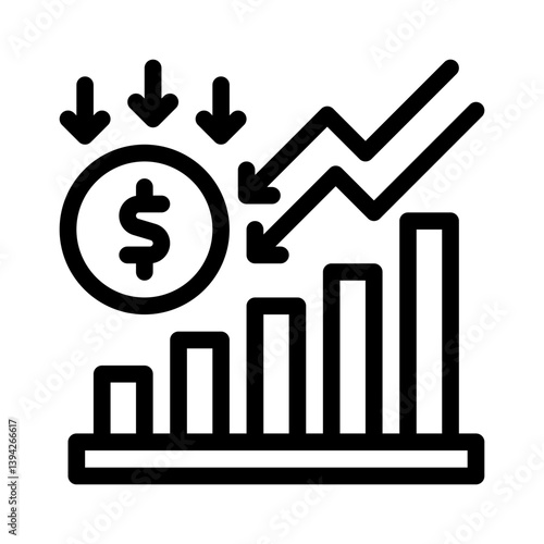 economic crisis line icon