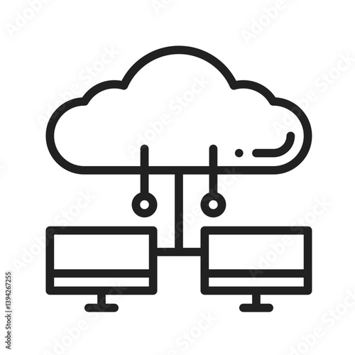 Cloud Connection icon vector image. Suitable for mobile apps, web apps and print media.