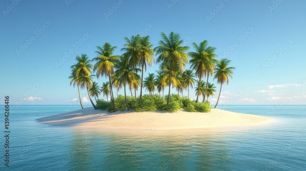 Obraz premium Tropical island paradise, ocean calm