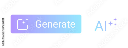 Generative AI logo icon magic sparkle stars symbol , Artificial intelligence sign. Vector ai generated icon button