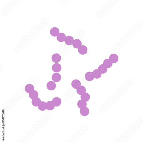 Streptococcus bacteria. Streptococcus pyogenes cells. Vector illustration 