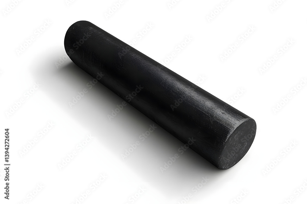 Black Cylinder Object, Smooth Surface, Abstract Black Cylinder Object, Smooth Surface, Abstract