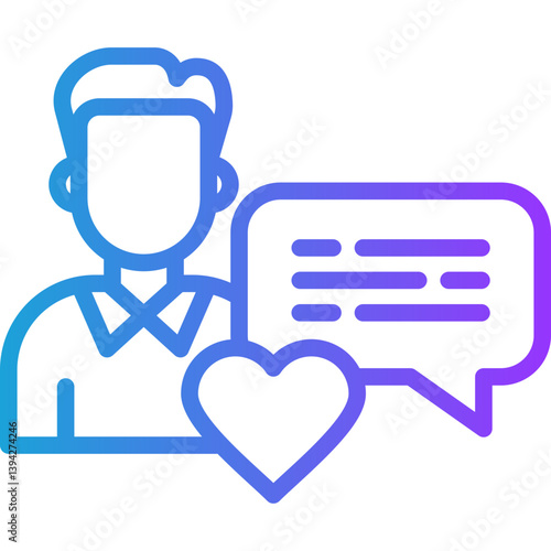 Customer Feedback line gradient icon