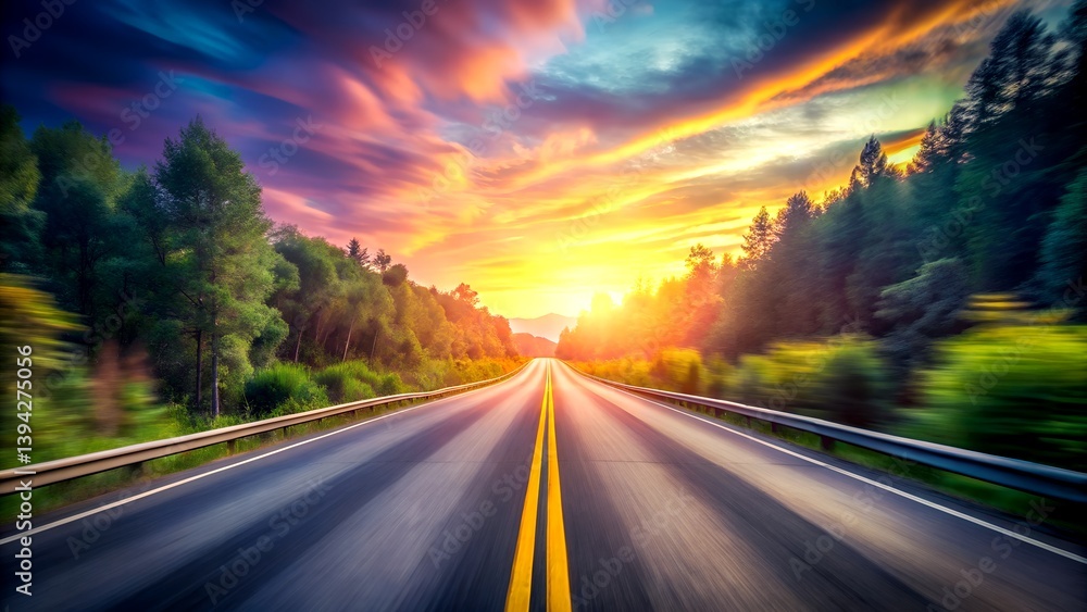 Fototapeta premium Road to the Sunset