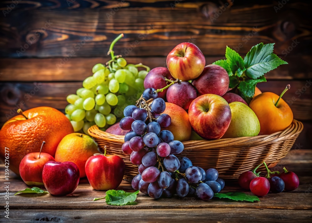 A Captivating Still Life of Freshly Harvested Grapes Oranges and Apples A Celebration of Autumnal Bounty A Captivating Still Life of Freshly Harvested Grapes Oranges and Apples A Celebration of Autumnal Bounty