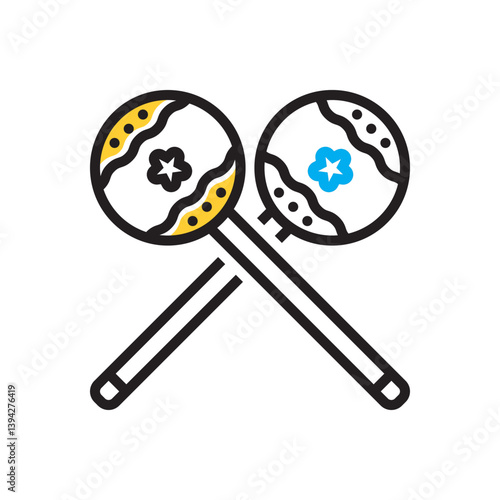 Multi color icon for latin