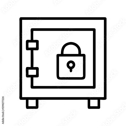 Closed Safe Security Box Icon Design