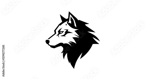 Side view wolf head logo vector