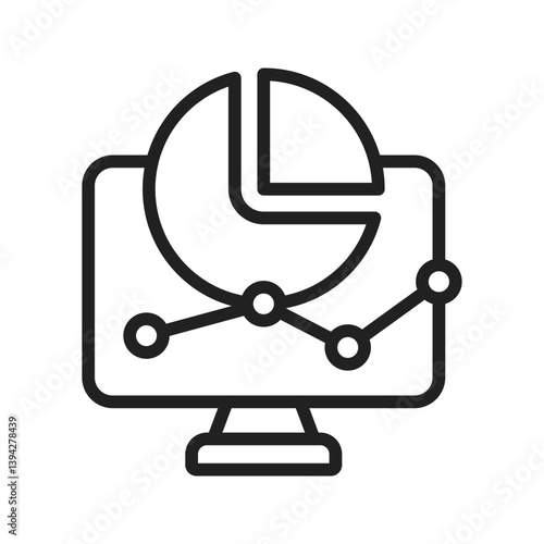 Online Graph icon vector image. Suitable for mobile apps, web apps and print media.
