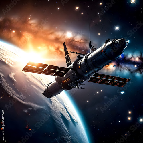 Wallpaper Mural Space station in orbit around the planet Torontodigital.ca