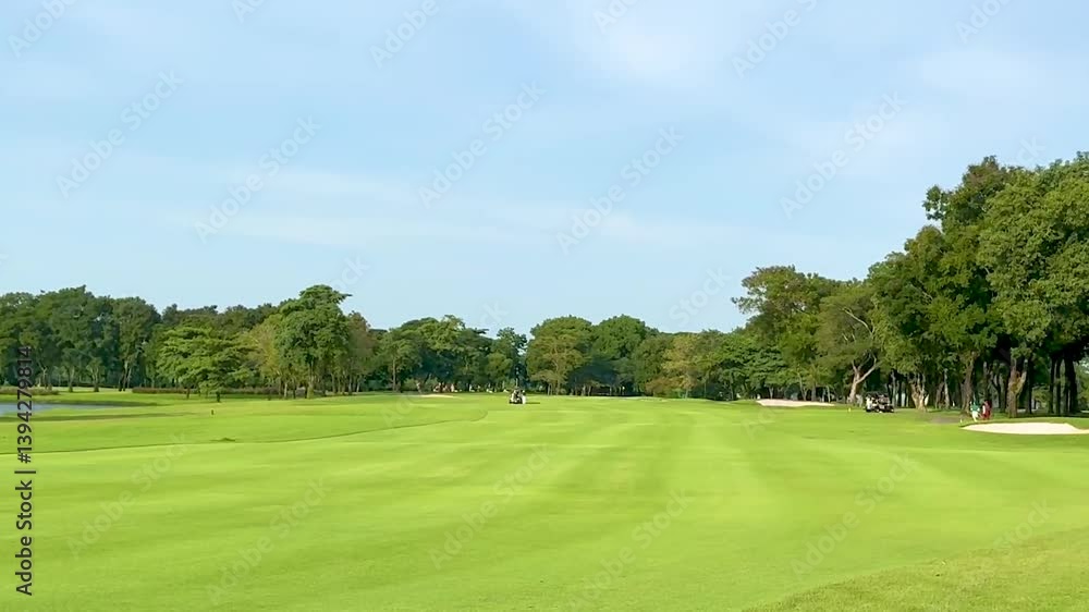 Expansive Green Fairway with Distant Trees Expansive Green Fairway with Distant Trees