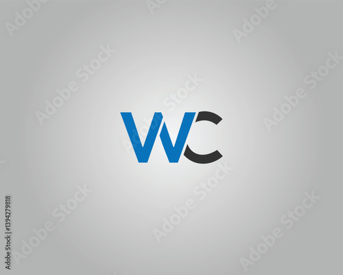 Letter WC abstract initial logo design minimal vector template