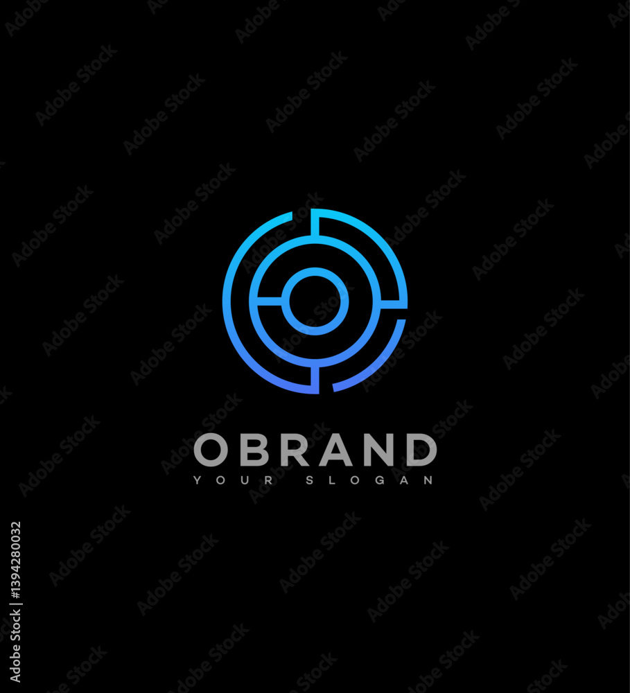 Abstract Blue Circle Maze Logo Design for Brand Identity Abstract Blue Circle Maze Logo Design for Brand Identity