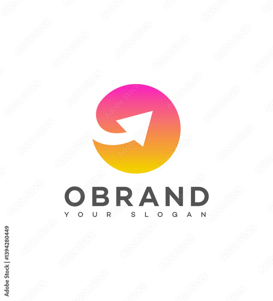 Modern Brand Logo Design Gradient Circle Arrow Forward Modern Brand Logo Design Gradient Circle Arrow Forward
