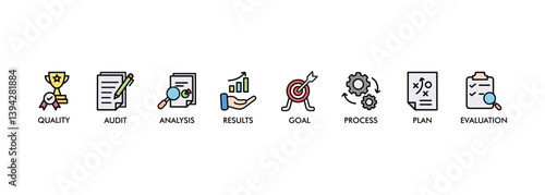 Assessment center banner web icon vector illustration concept for personal audit of human resources with icon of user candidate, recruit, competence, suitability, aptitudes, test and personality