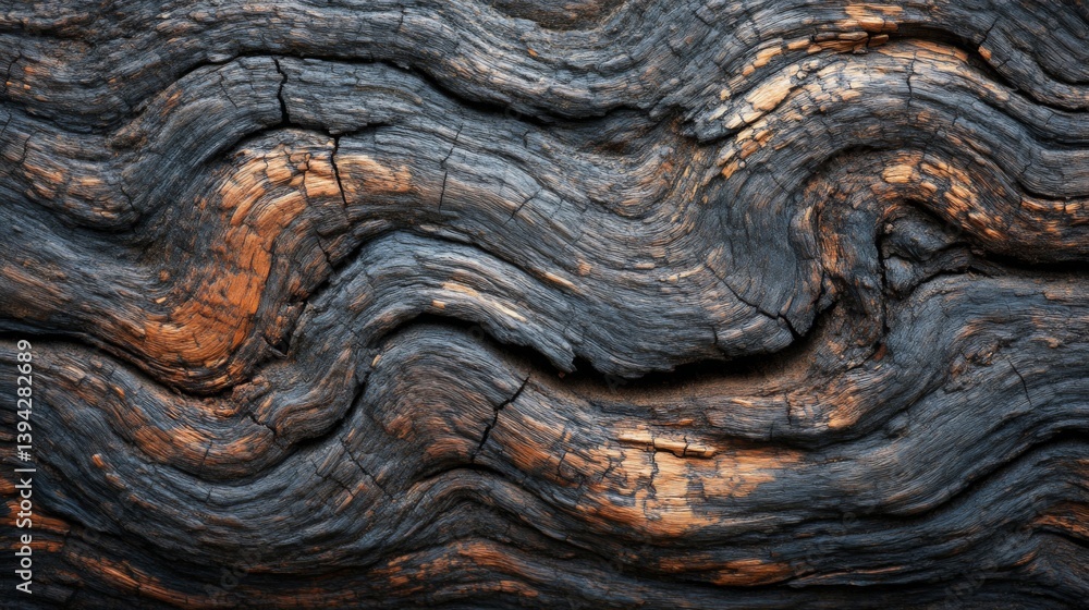 Dark Brown and Gray Wood Texture with Wave Pattern Dark Brown and Gray Wood Texture with Wave Pattern