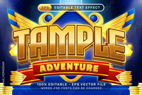 tample adventure 3d text effect and editable text effect