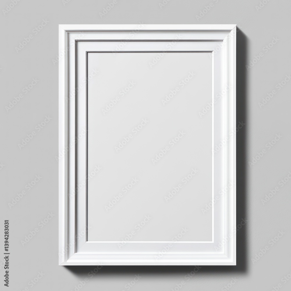 Elegant White Picture Frame Mockup with Clean Lines for Art Display Elegant White Picture Frame Mockup with Clean Lines for Art Display