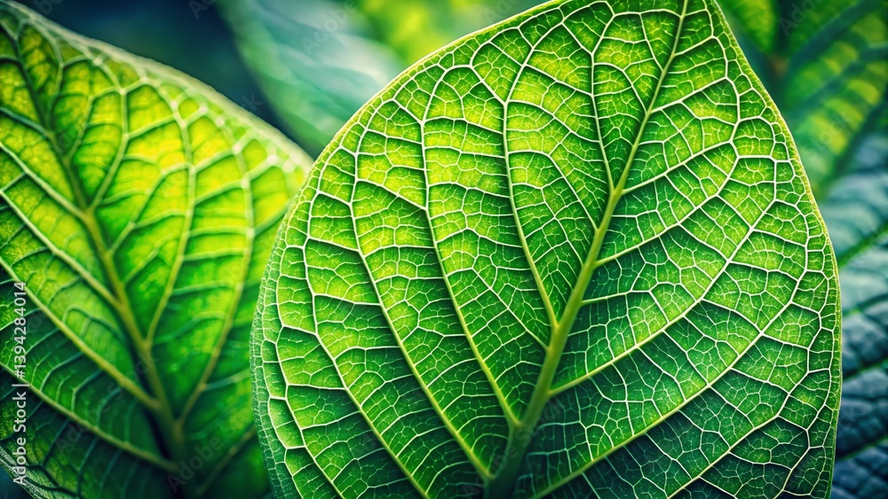 Closeup Macro Photography of a Vibrant Green Leaf Unveiling Natures Exquisite Detail Closeup Macro Photography of a Vibrant Green Leaf Unveiling Natures Exquisite Detail