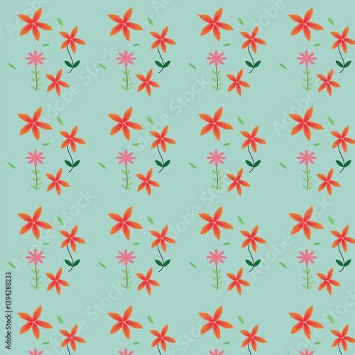 Flat design small flowers pattern design