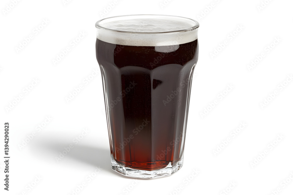 Dark Beer Glass, Frothy Head, Refreshing Drink Dark Beer Glass, Frothy Head, Refreshing Drink