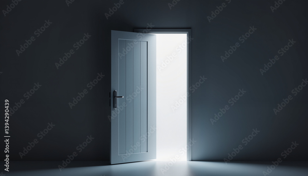 Prison cell door ajar, minimalist style, tension and opportunity Prison cell door ajar, minimalist style, tension and opportunity