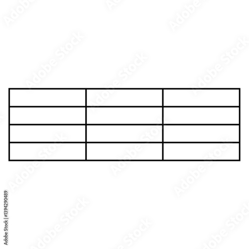 Table chart template. Comparative spreadsheets with options. Vector flat simple design