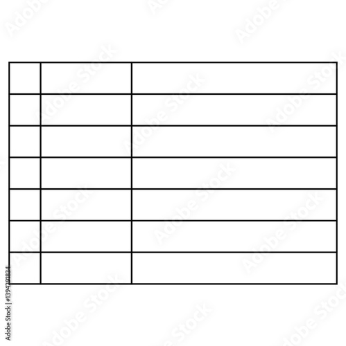 Table chart template. Comparative spreadsheets with options. Vector flat simple design