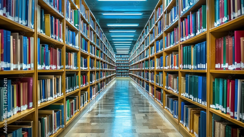 Fototapeta premium Rows of law books in a well-organized law library