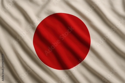 Free Download This is a textured fabric displaying the flag of Japan with a red circle on a white background.
Concept of: Japanese identity.
 - GFXLoad