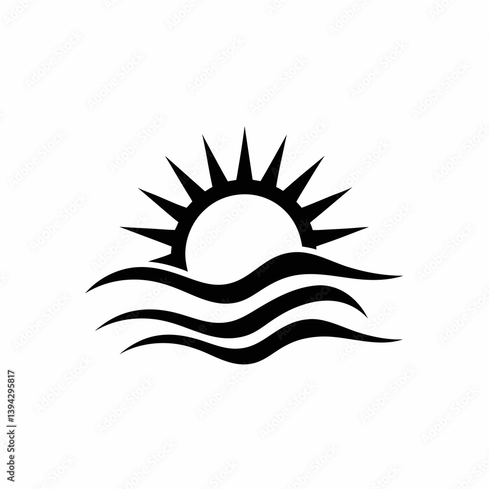 Sunset Illustration of Gradient beach landscape silhouette vector background Sunset Illustration of Gradient beach landscape silhouette vector background