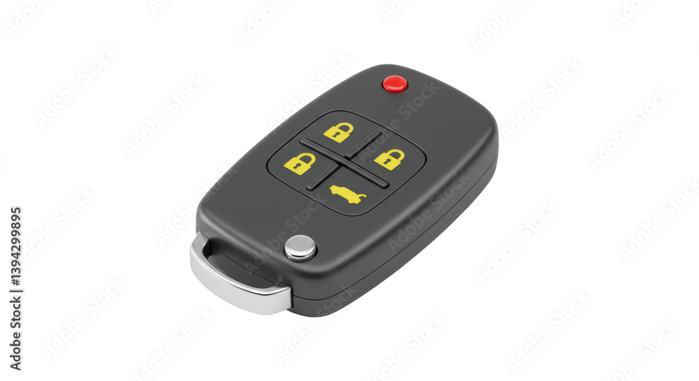 Isolated Car Key with Remote Control Features Isolated Car Key with Remote Control Features
