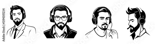 set logo of a person for podcast studio