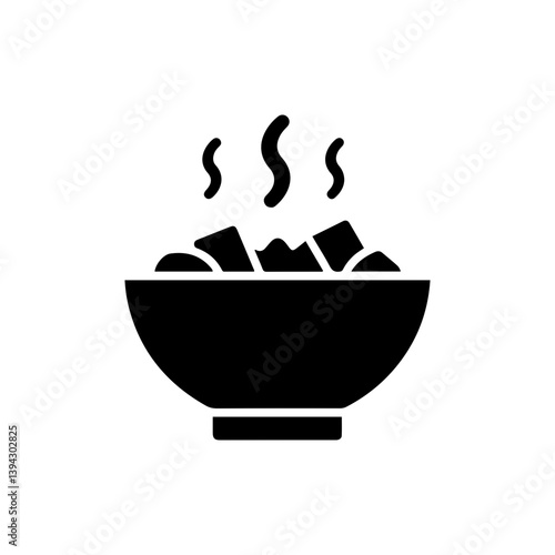 Tofu Soup with Steam Icon Black Fill