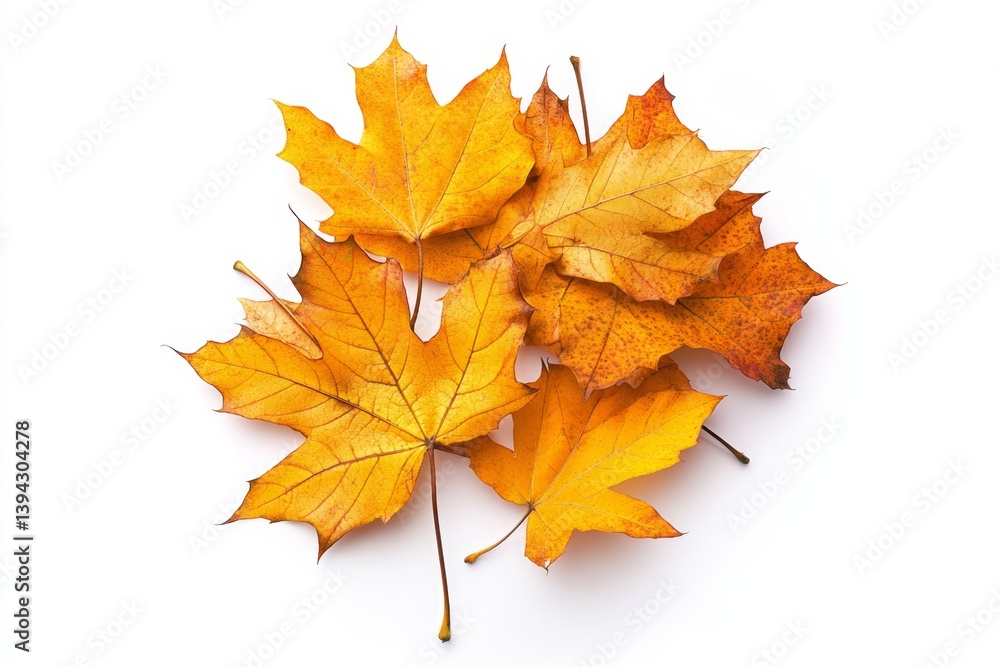 Fototapeta premium Autumn Maple Leaves on White Background