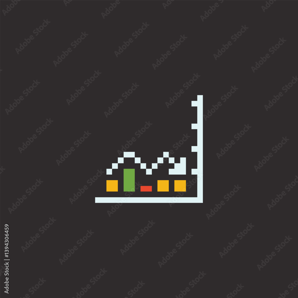 Obraz premium this is a business icon in pixel art with colorful color,this item good for presentations,stickers, icons, t shirt design,game asset,logo and project.