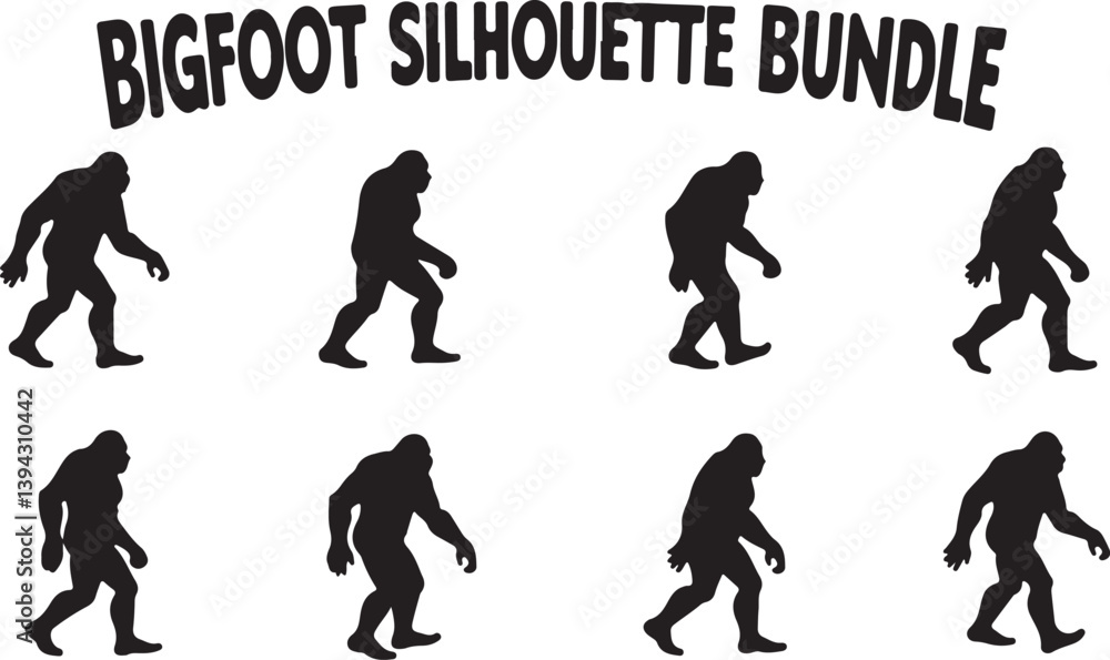 Bigfoot Sasquatch Funny Pose Silhouette Bundle Bigfoot Sasquatch Funny Pose Silhouette Bundle