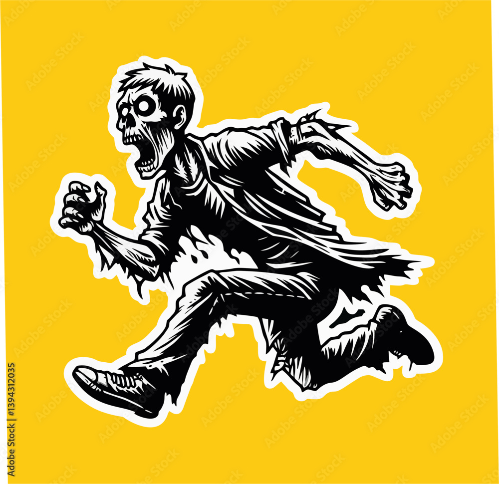 Fototapeta premium Vector illustrator of drawing line zombie