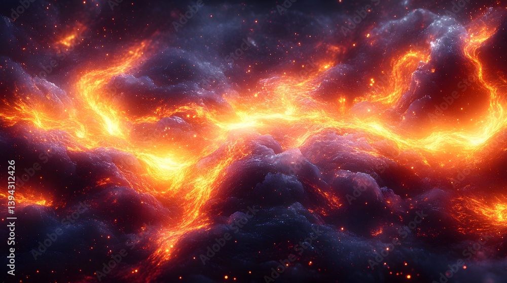 Fototapeta premium flames and smoke are swirling in the air in this image